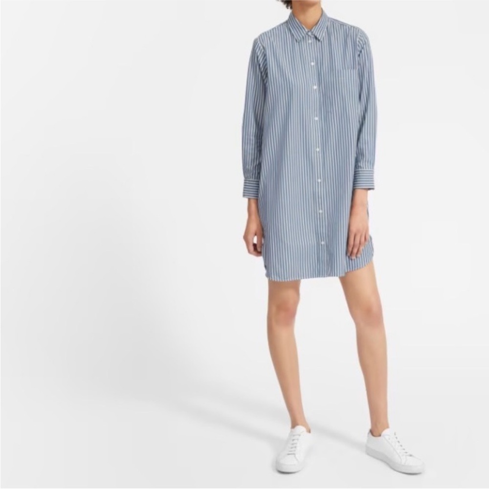 Everlane Cotton Shirtdress with Blue and white stripes, Size: 00